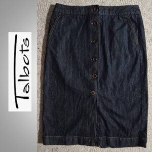 🔥3/$30 Talbots denim jeans skirt size 4